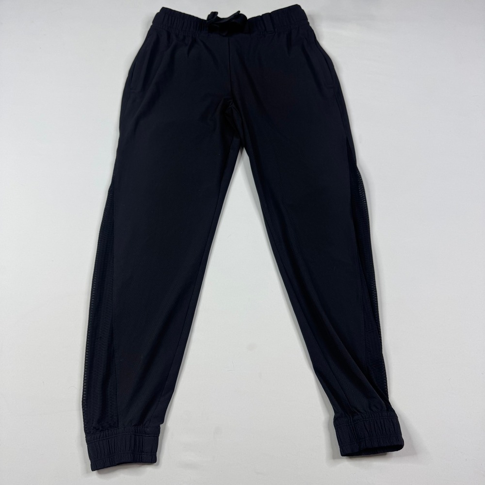 Athleta Quest Jogger Women 2 Black Mesh Panel Hiking Travel Pants